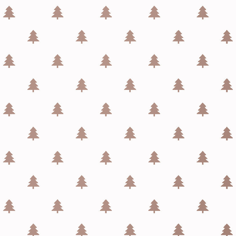 Cadeaupapier christmas trees - wit/rosé 70cm