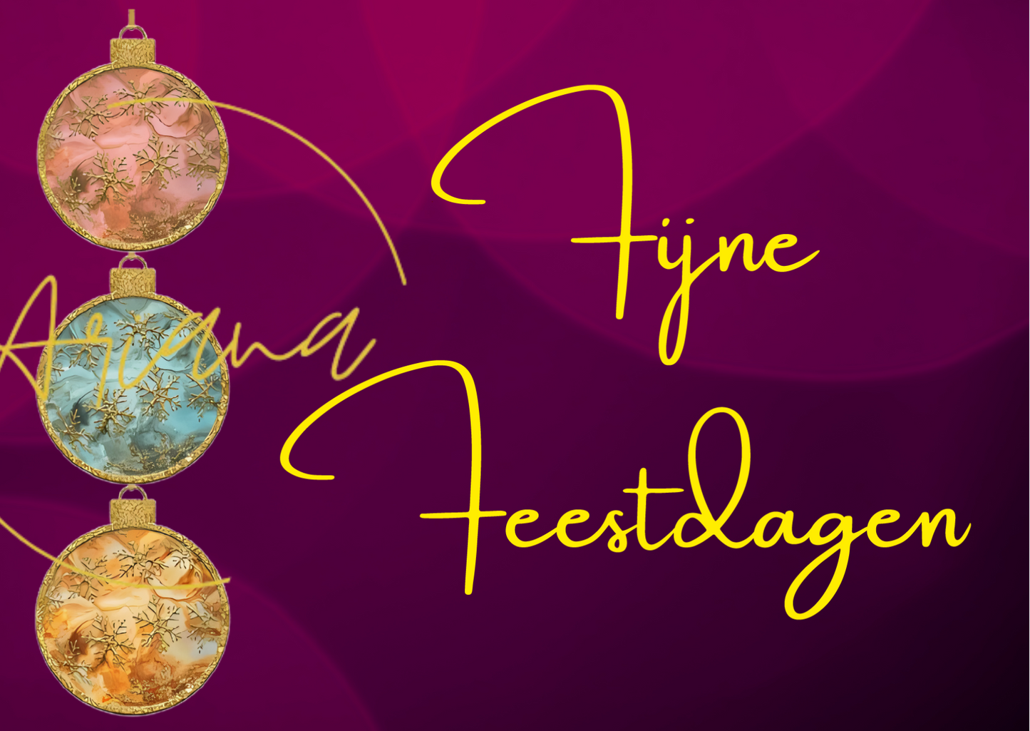 Kaart - Fijne feestdagen goudfolie