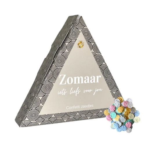 Bloemzaadjes Zomaar in driehoekige verpakking met confetti mix - Liefs en Lintjes