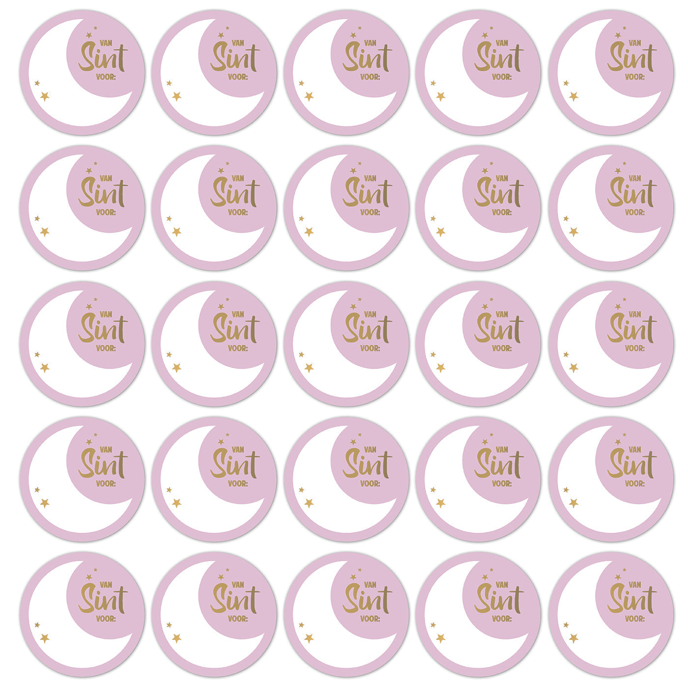 Stickers Van sint voor... roze/goud