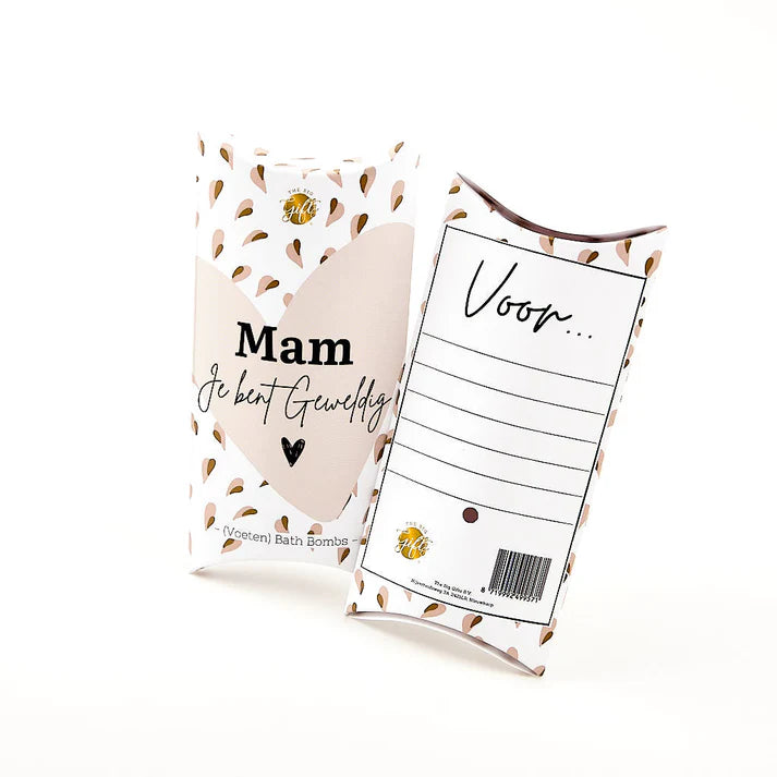 Cadeaudoosje Mam Je Bent Geweldig met (voeten) bath bombs en hartjesmotief - Liefs en Lintjes