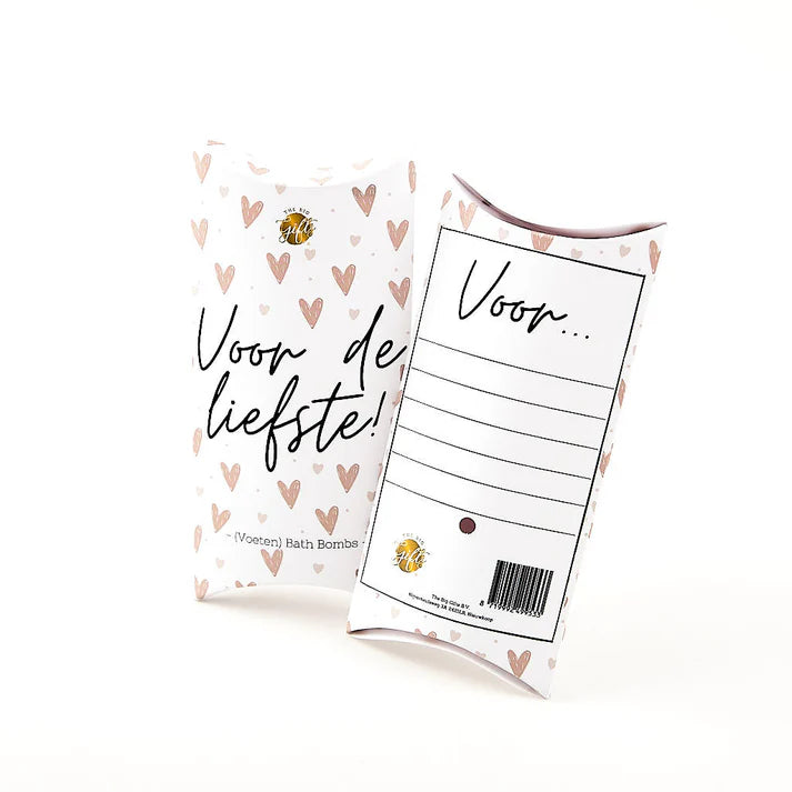 Cadeaudoosje Voor de Liefste met (voeten) bath bombs en hartjesprint - Liefs en Lintjes