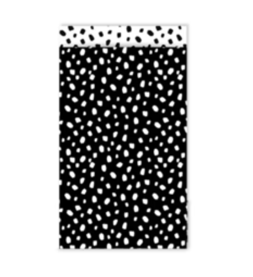 Cadeauzakje maat M (12x19 cm) met zwart cadeauzakje en witte stippen – Liefs en Lintjes