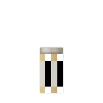 Cadeauzakje maat S (7x13 cm) met chique color blocking patroon in zwart, wit, beige en goud – Liefs en Lintjes