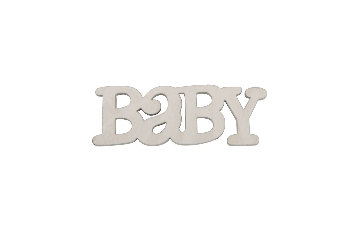 Witte houten decoratie BABY 7 cm voor geboorte en styling – Liefs en Lintjes