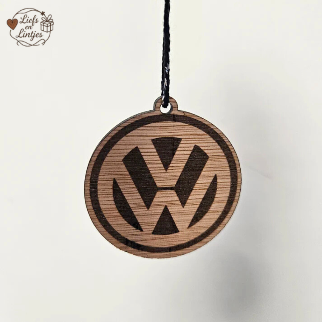 Houten geurhanger met gegraveerd logo – Volkswagen – Liefs en Lintjes