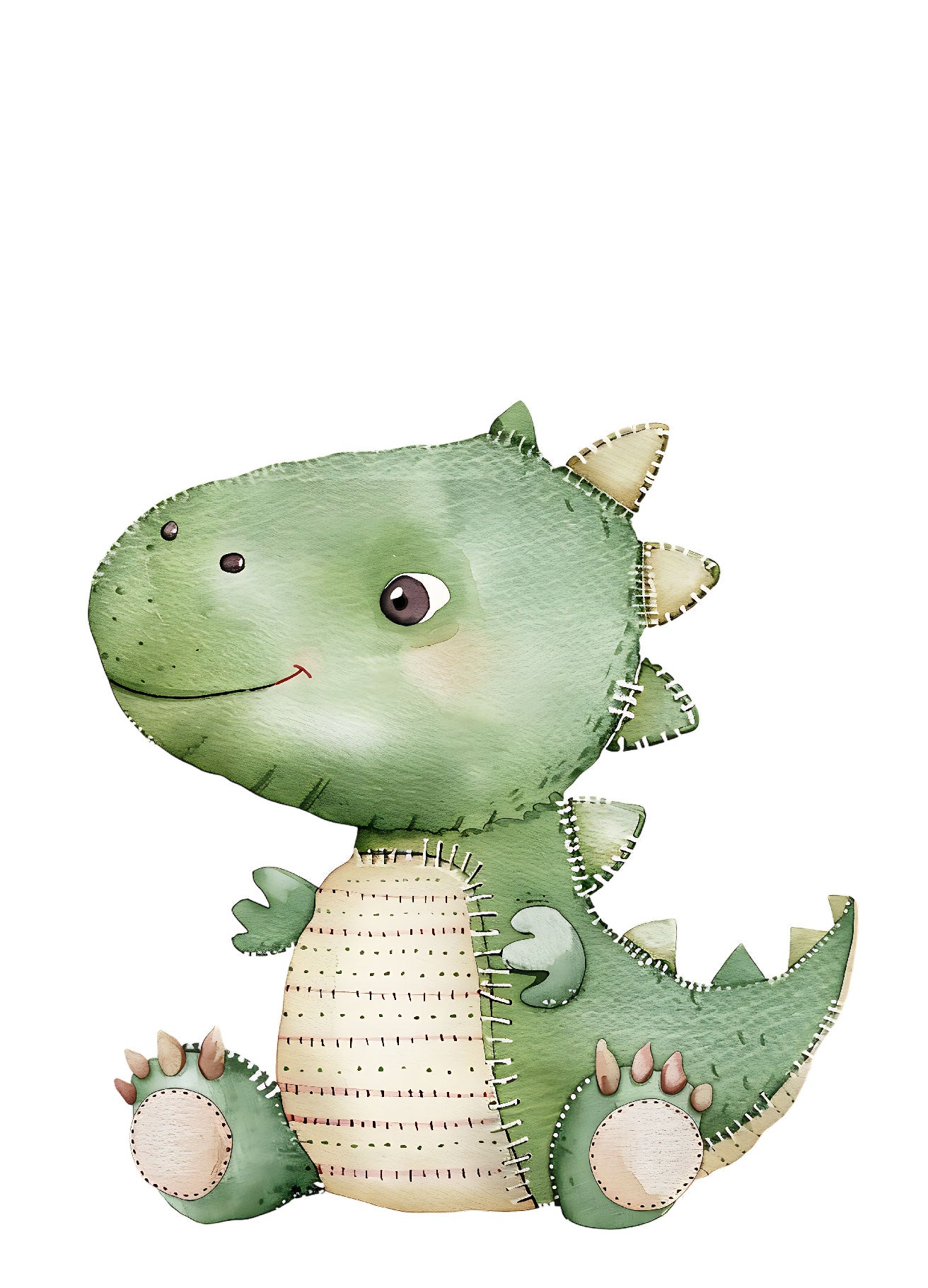 Kaart met groene dinosaurus illustratie – Liefs en Lintjes