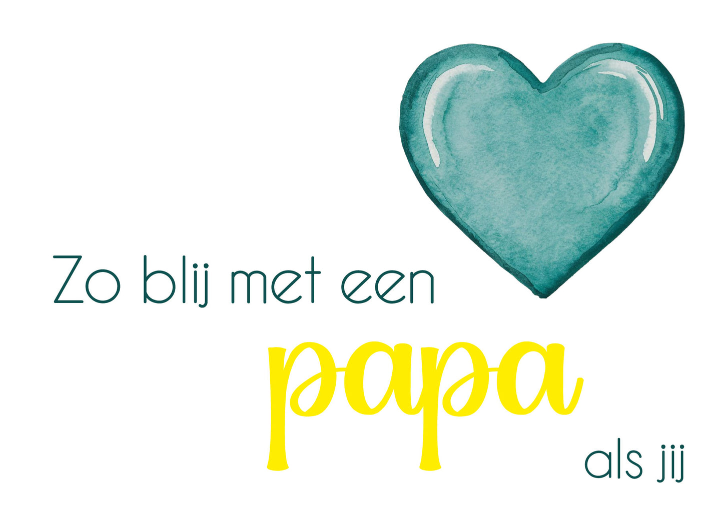 Kaart met blauw hart en tekst voor papa, gedrukt met goudfolie – Liefs en Lintjes