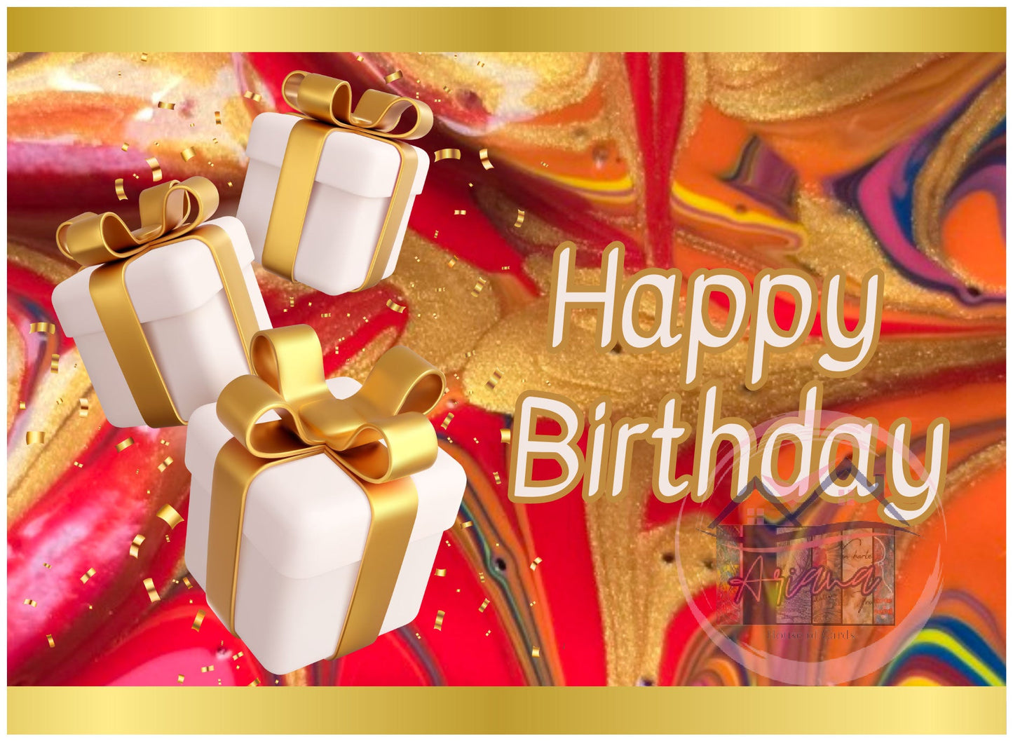 Kaart - Happy birthday | cadeautjes