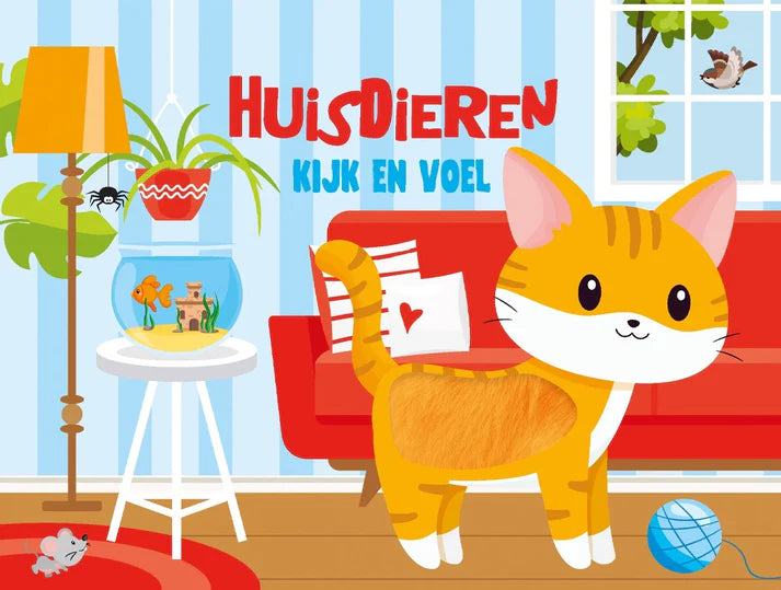 Kijk en Voel – Huisdieren boek met voelstofjes en rijmpjes voor peuters – Liefs en Lintjes