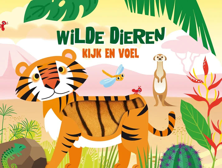 Kijk en Voel – Wilde Dieren boek met voelstofjes en rijmpjes voor peuters – Liefs en Lintjes
