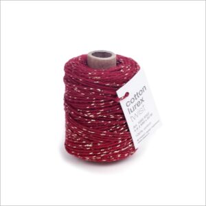 Koord Lurex Twist bordeaux met goud – 2 mm dik – 50 meter op klos – Liefs en Lintjes