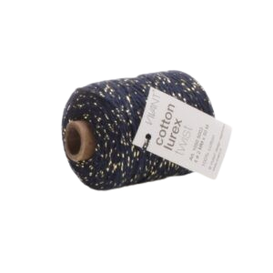 Koord Lurex Twist donkerblauw met goud – 2 mm dik – 50 meter op klos – Liefs en Lintjes