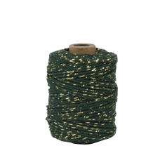 Koord Lurex Twist donkergroen met goud – 2 mm dik – 50 meter op klos – Liefs en Lintjes
