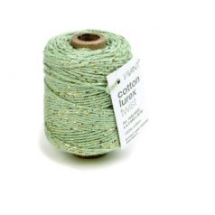 Koord Lurex Twist mintgroen met goud – 2 mm dik – 50 meter – Liefs en Lintjes