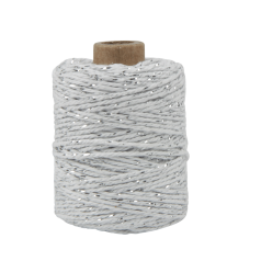 Koord Lurex Twist wit met zilver – 2 mm dik – 50 meter – Liefs en Lintjes