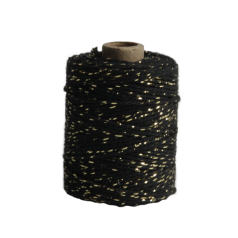 Koord Lurex Twist zwart met goud – 2 mm dik – 50 meter – Liefs en Lintjes