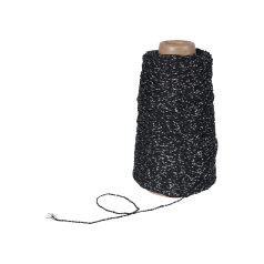 Koord Lurex Twist in zwart en zilver, 2 mm dik – 5 meter lang – Liefs en Lintjes