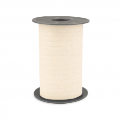 Glitter krullint in crème, 10 mm breed – 5 meter lang – Liefs en Lintjes