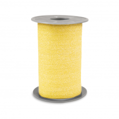 Glitter krullint in goudgeel, 10 mm breed – 5 meter lang – Liefs en Lintjes