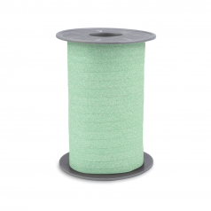 Glitter krullint in mintgroen, 10 mm breed – 5 meter lang – Liefs en Lintjes