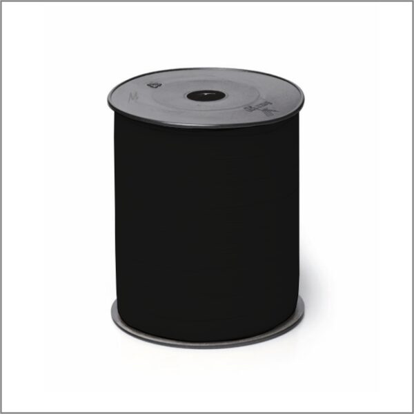 Krullint met paperlook in zwart, 10 mm breed – 5 meter lang – Liefs en Lintjes