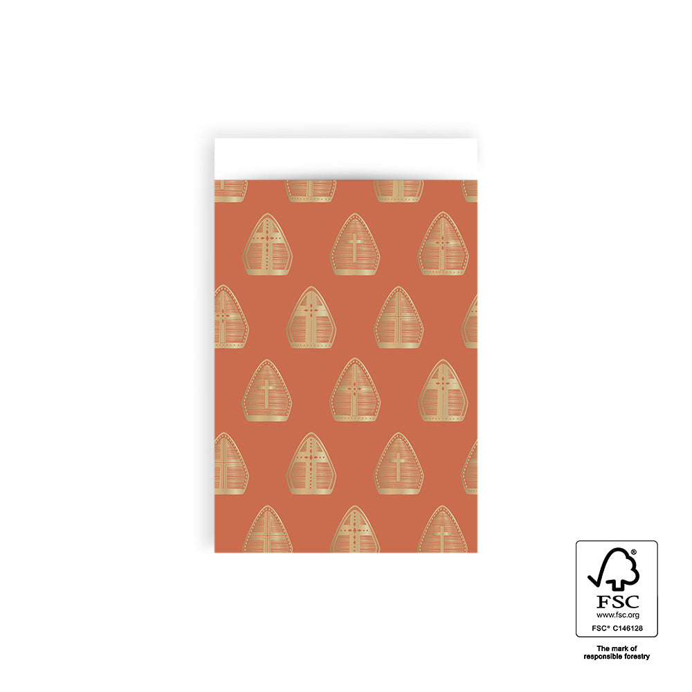 Cadeauzakjes mijter cognac-goud - M