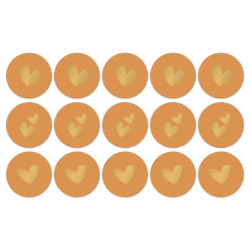 Solo Hearts Roest Assorti stickers 50mm - Liefs en Lintjes