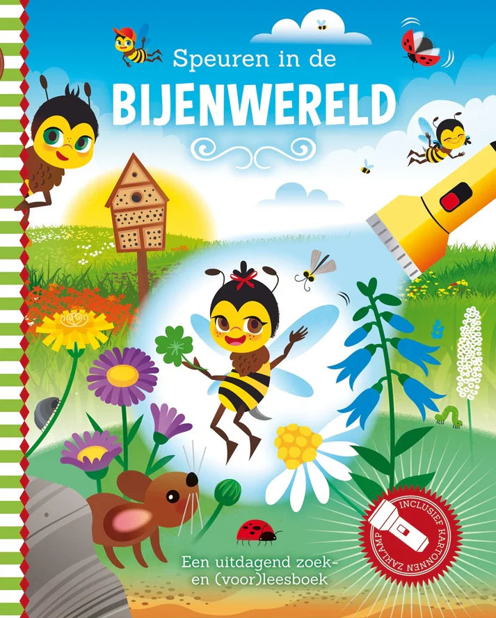 Kinderboek Speuren in de Bijenwereld met bijtje Zoë en kartonnen zaklamp – Liefs en Lintjes