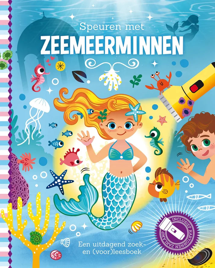 Kinderboek Speuren met Zeemeerminnen met Romy en kartonnen zaklamp – Liefs en Lintjes