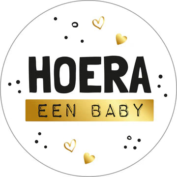 Sticker Hoera Een Baby! (35mm, Set van 10) – Liefs en Lintjes