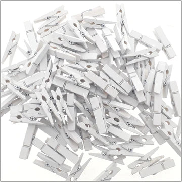 Witte mini houten knijpers 35x10mm per stuk – decoratie en DIY – Liefs en Lintjes
