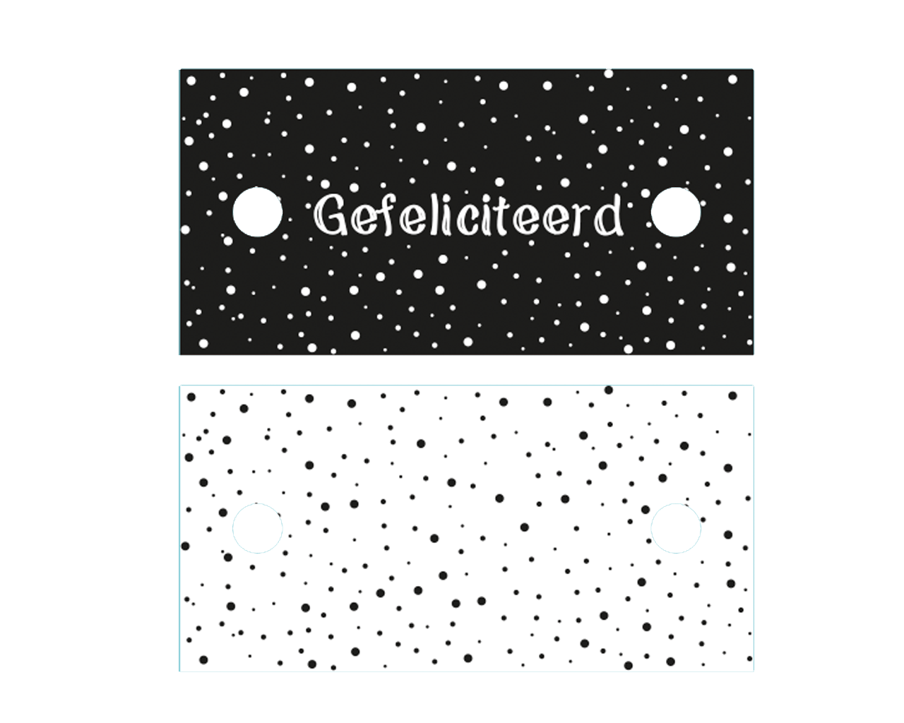 Label Gefeliciteerd Dots | Wit-Zwart