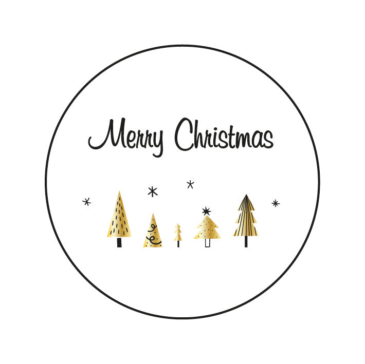 Stickers FG merry christmas | kerstbomen
