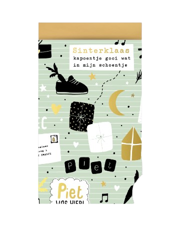 Cadeauzakjes - sint doodles - mint M