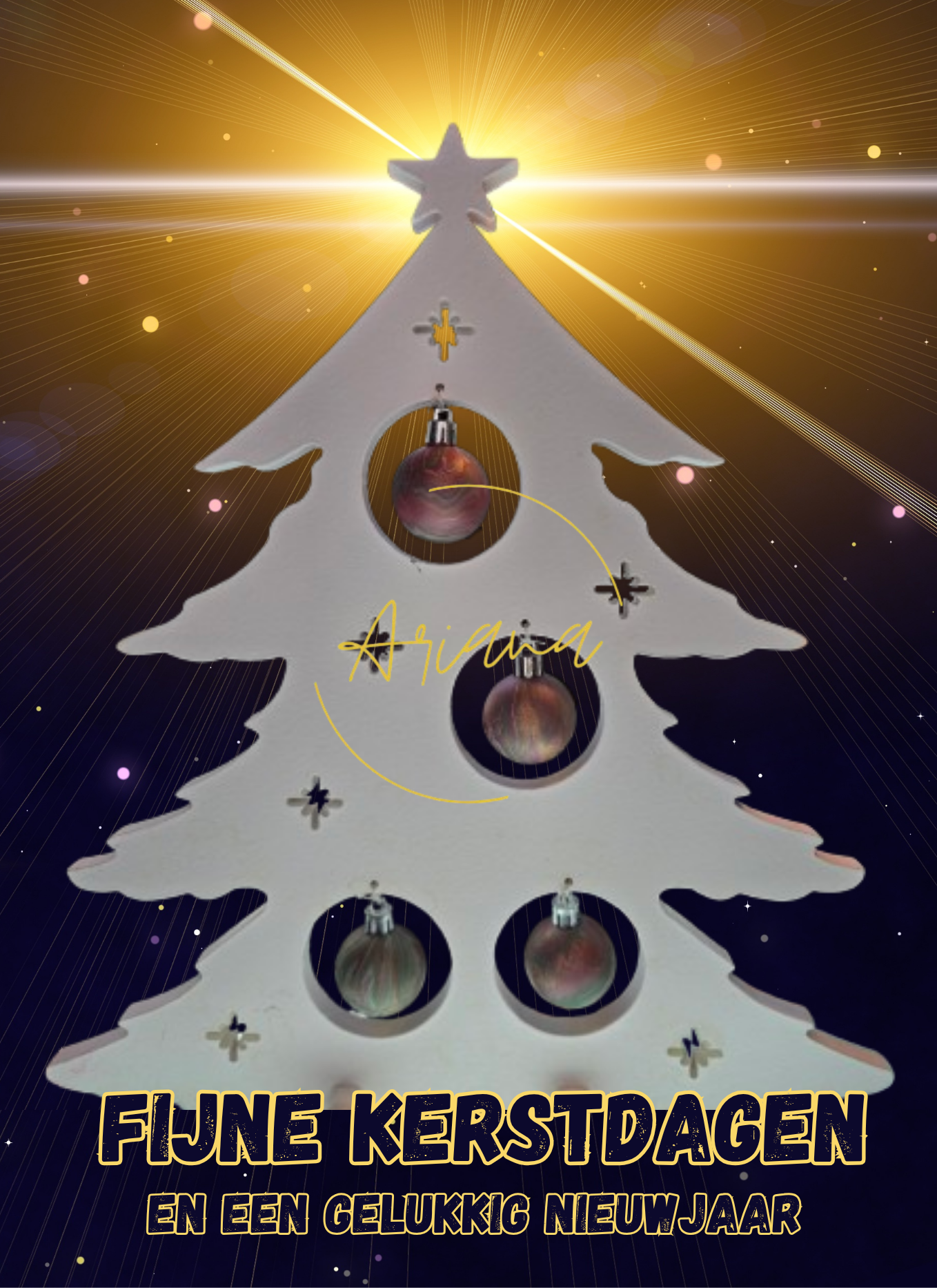 Kaart - Fijne kerstdagen kerstboom