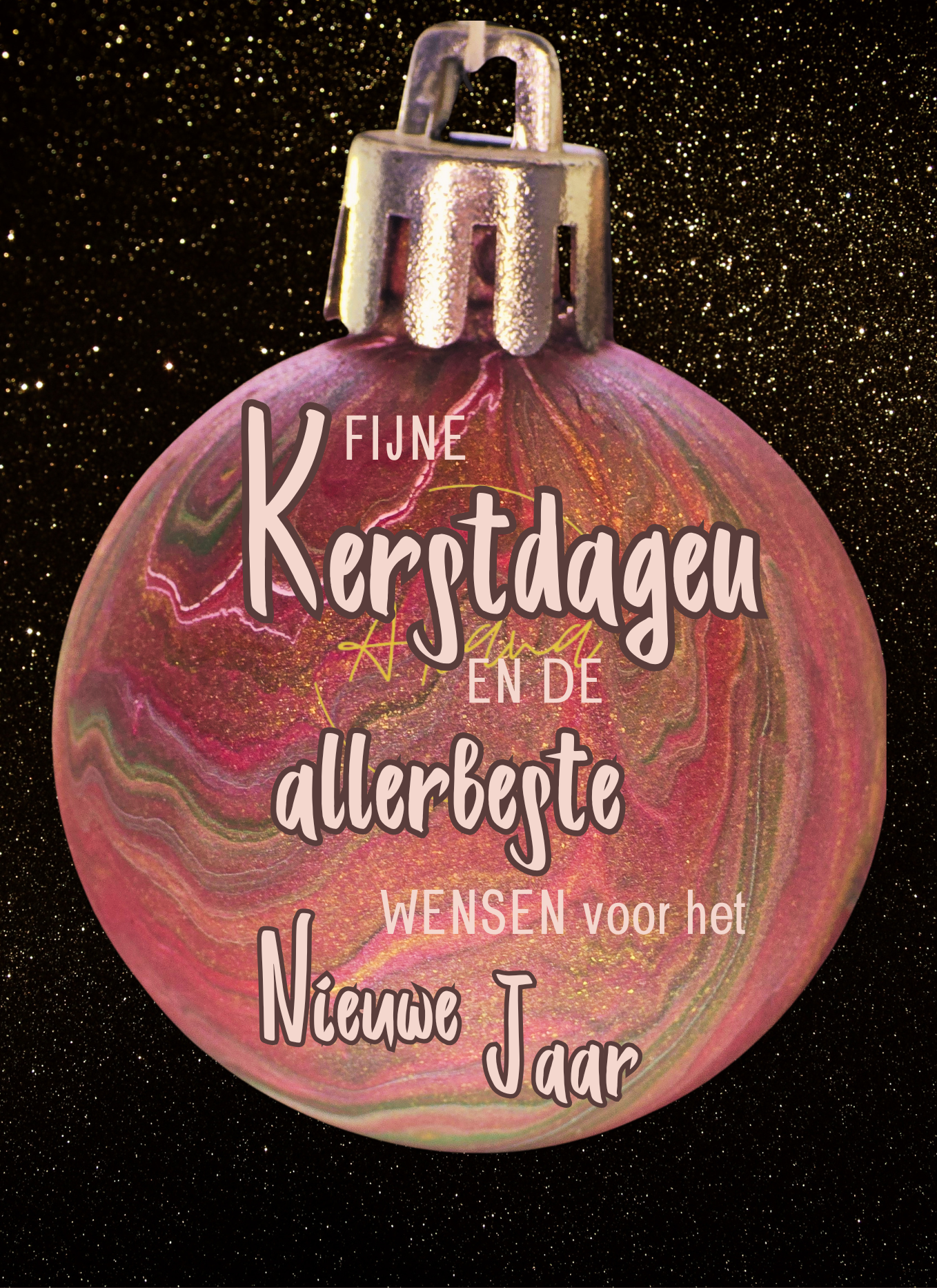 Kaart - Fijne kerstdagen kerstbal