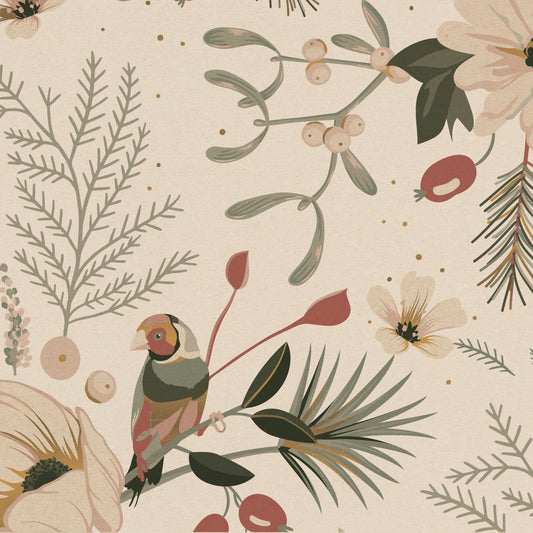Cadeaupapier Vintage christmas grasspaper 50cm