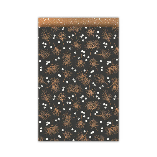 Cadeauzakjes - berries & branches | zwart/brons L