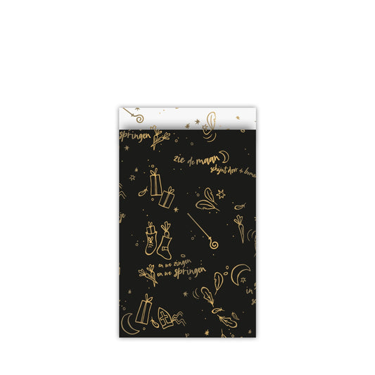 Cadeauzakjes Sing along sing | zwart/goud M