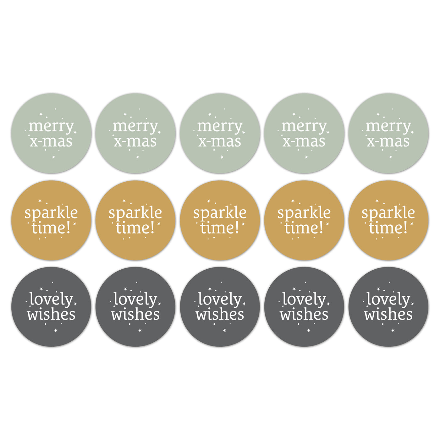 Stickers xmas tekst natural