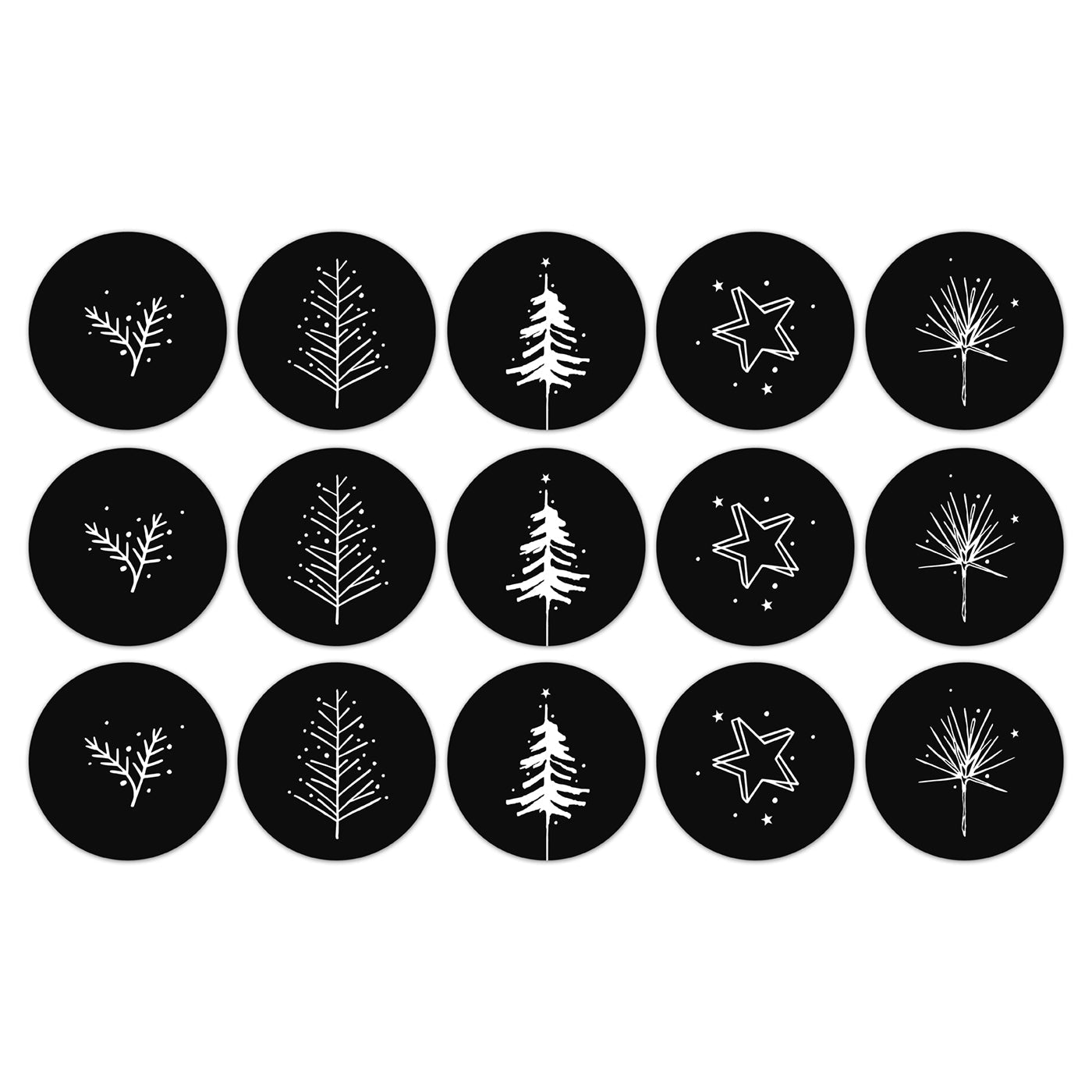 Stickers christmas mix zwart