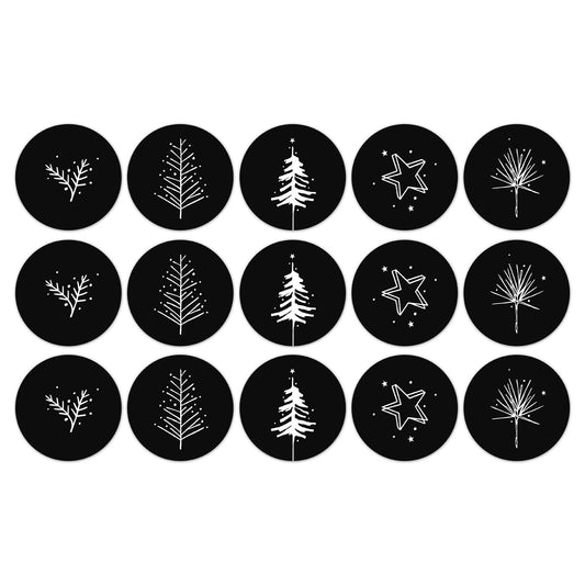 Stickers christmas mix zwart