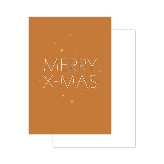 Cadeaukaartje - merry x-mas roest