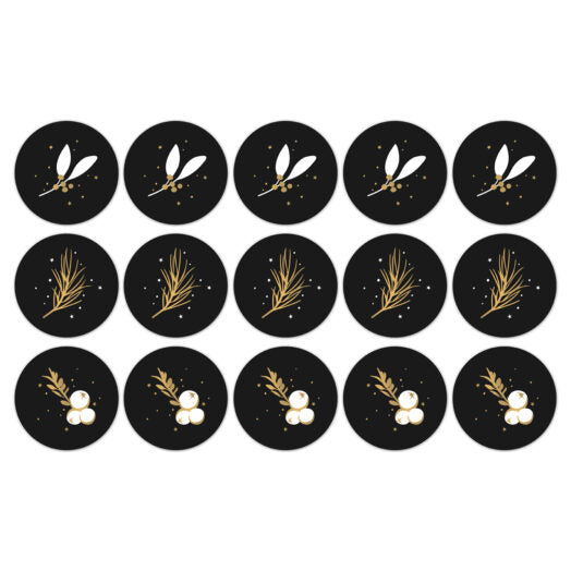 Stickers Let's decorate xmas zwart