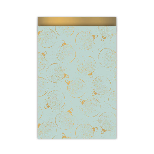 Cadeauzakjes - Kerstballen salie/goud - L