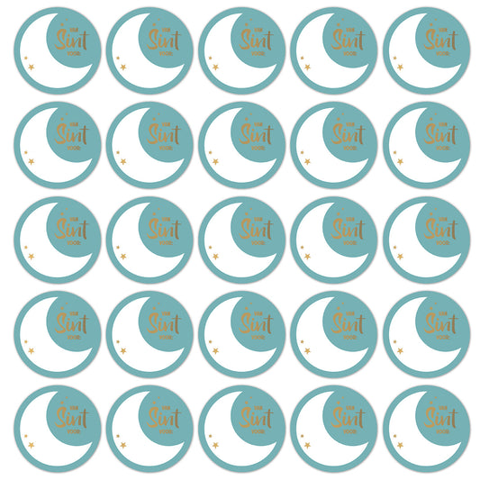 Stickers Van sint voor... petrol/goud