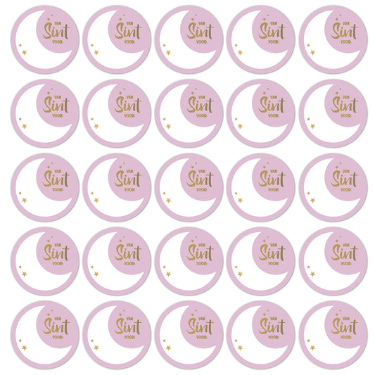 Stickers Van sint voor... roze/goud