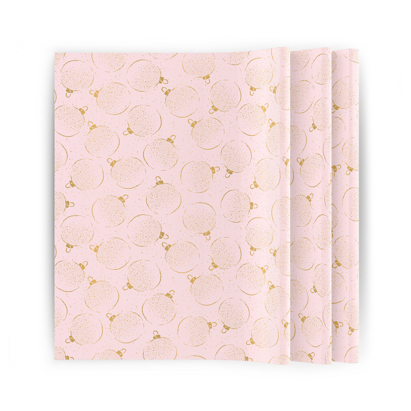 Vloeipapier, kerstballen roze/goud