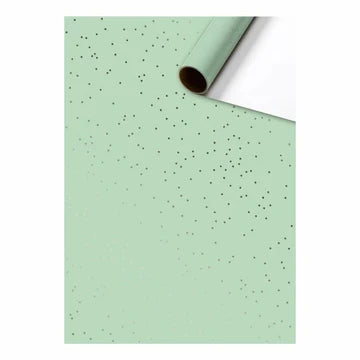 Cadeaupapier 70 cm – Mintgroen met zilveren spikkels – subtiel en feestelijk design – Liefs en Lintjes